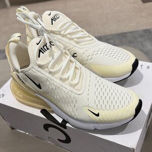 Nike Air Max 270 White and Cream Sneakers